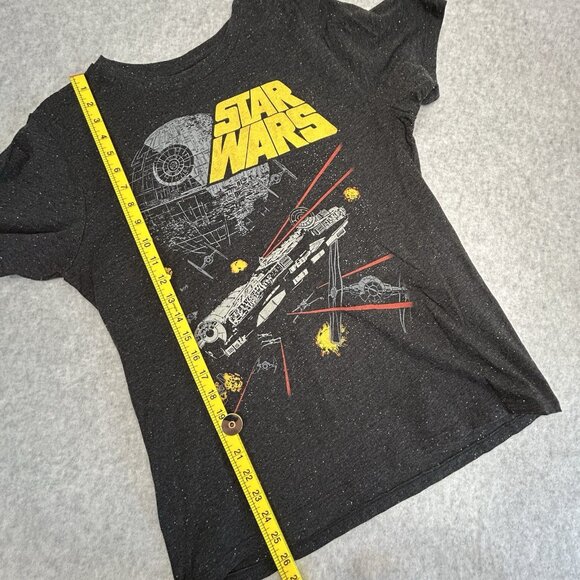Star Wars T-Shirt Millennium Falcon Death Star Battle Adult Large Fifth Sun - Picture 3 of 5